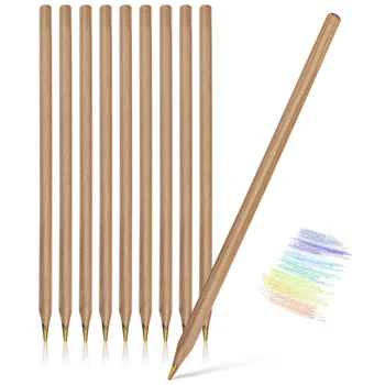 10 бр., детски цветни моливи, с преливащи се цветове моливи, пособия за рисуване, скициране, моливи за деца, студенти
