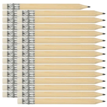 100 бр мини-кратки моливи за голф с ластиками за рисуване шорти за парти Дърво