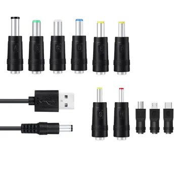 11в1 5 В USB до 5,5x2,1mm с 3.5 мм 4,0 мм 4,8 mm 6,4 mm 5,5x2,5 мм Тип C Mini Micro USB кабел за зареждане Кабел за Рутера Мобилен телефон