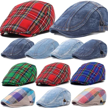2021 Модни дънкови шапки-барети, мъжки дънкови барети Унисекс, шапка вестникарче, пролетно-есенни окото шапки, остроконечная шапка, ежедневни форуърдни шапки