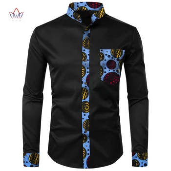 2021 Мъжки африкански дрехи Дашики Мъжка риза Топ Басейн Riche Африканска мъжки дрехи в памучна тениска в стил мозайка с принтом WYN1706