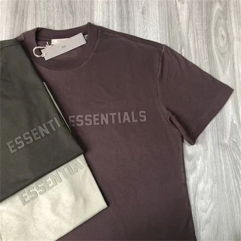 2023ss Светоотражающая тениска с логото Essentials, мъжки и дамски реколта свободна тениска, тениски