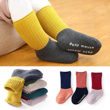 3 чифта/опаковане., лот, нов продукт, детски чорапи за момчета и момичета, чорапи за новородено, изолирана, запазване на топлината, на хавлиени чорапи за деца, нескользящие, лидер на продажбите