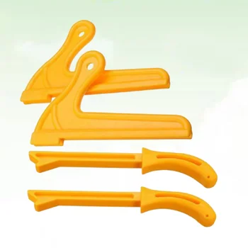 4 бр. ръчни дърводелски инструменти, за да се натисне D сигурна защита на ръцете, комплект дървени толкателей от дървени стърготини, дървообработващи инструменти (жълт)