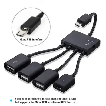 4 Порт Micro USB 2.0 ХЪБ 4-В-1 OTG Hub Кабел-захранващ Адаптер За вашия телефон Android Tablet PC
