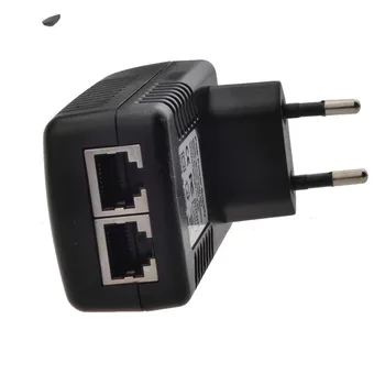 48 POE инжектор Ethernet ВИДЕОНАБЛЮДЕНИЕ захранващ адаптер 0.5 A 24 W, POE Pin4/5(+),7/8(-) Съвместим с IEEE802.3af за IP камери