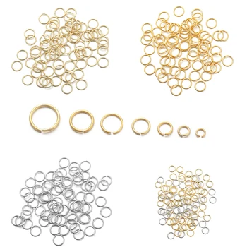 50-200 бр./лот 3-10 мм, 18-каратово злато, медни преходни пръстени, характеристика на полиграфическото пръстени, съединители за самостоятелно производство на бижута, аксесоари, консумативи