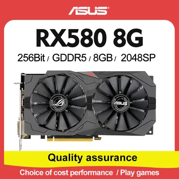 Asus висококачествена и уникална видео карта AMD RX580 8G GDDR5 256 бита за настолен компютър с игрова графика me
