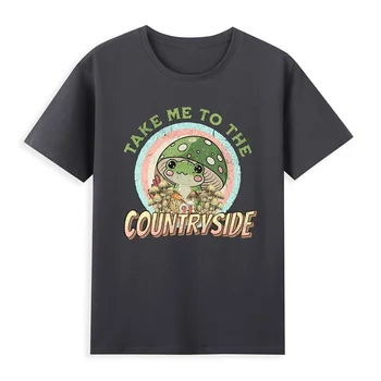 Cottagecore Естетически гъби Тъмната академична Жаба Чист памук размера на ЕС тениска комикс мъжки топ аниме мъжки дрехи