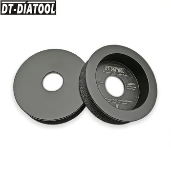 DT-DIATOOL 2 бр. Вакуум Паяный Диамантен диск за Шлайфане с Полукръгла Кант Диаметър 75 мм x 15 мм за Мрамор, Гранит, Изкуствен камък #60
