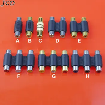 JCD 1 бр. Аудио Видео Конектор Jack Plug 2 3 RCA AV Конектор към 2 3 RCA Женски Адаптер Гнездо удължителен кабел Конвертор
