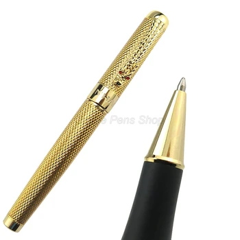 Jinhao 1200 Метален златисто-сребрист мрежест барел 0.7 mm роликовая химикалка писалка Dragon Клип Професионални офис-канцеларски материали