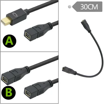 Mini DP женски тест удължителен кабел Mini DisplayPort 0,3 М