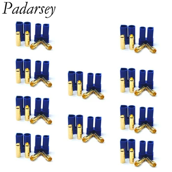 Padarsey 5/10 двойки ЕС5 Bullet Banana Plug Женски мъжки 5 мм Bullet Gold жак за RC ESC LIPO батерии