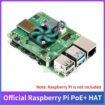 Raspberry Pi PoE + ШАПКА 802.3 AF НА стандартния изход 5V 4A с охлаждащ вентилатор 2,2 CFM Захранване по Ethernet за Raspberry Pi 4B 3Б +