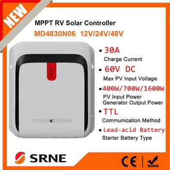 SRNE RV Контролер Слънчев Зарядно устройство MPPT 30A 12V 24V 48V Регулатор на Максималния фотоэлектрического входа 60VDC Подкрепа на литиеви батерии Паралелно Функция