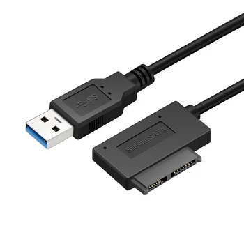 USB3.0 към Mini Sata 7 + 6 13Pin адаптер кабел конвертор за лаптоп CD/DVD ROM тънък диск