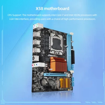 X58 LGA1366 дънната платка PC Поддръжка на оперативна памет DDR3 за настолен компютър Xeon дънна Платка с DDR3 1333 SATA PCI-E 16X Слота за Графични карти