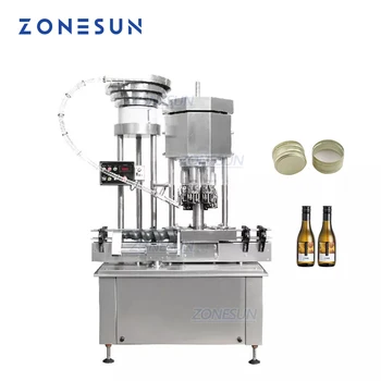 ZONESUN ZS-XG440C Автоматична Ropp Алуминиево покритие Със Защита От Кражба, Укупорочная Машина за Кримпване на бутилки с Вино Соев за Напитки