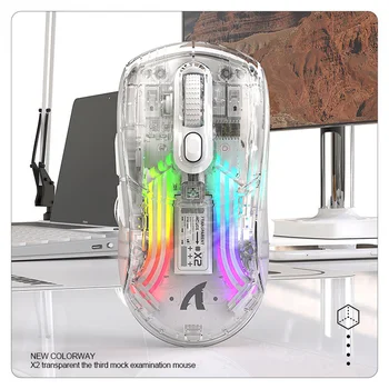Безжична Bluetooth-мишка X2 с RGB подсветка, 7 клавиши за бърз, прозрачен RGB осветление, детска мишката, киберспортивная жичен мишката, за КОМПЮТЪР