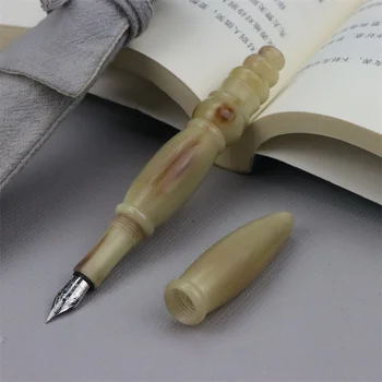 Висококачествена писалка от африканска рогата на кравата, креативна писалка за писане