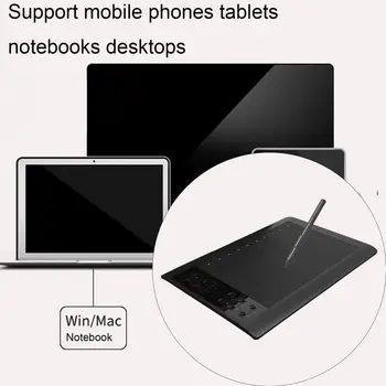 Графичен таблет Подкрепа за Android, Windows, Mac Таблет за рисуване с писалка Таблет за писане, за PC, Лаптоп / Android телефон