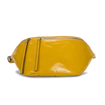 Дамски поясная чанта, изработена от восъчни кожата, скута чанта с цип, ежедневни отличителни чанти с високо качество