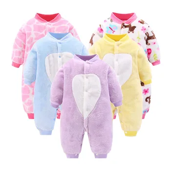Детски гащеризон за новородено, пролет-зимни детски дрехи за новородени, яке, палта за момичета и момчета, мека фланелевая облекло за сън, детски гащеризон