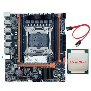 Дънна платка X99 С процесора E5 2620 V3 + кабел SATA B85 LGA2011-3 4X DDR4 REG ECC Памет M. 2 PCIE SATA3.0 дънна платка Настолна