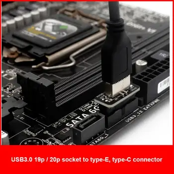 Дънна платка Вътрешен Конектор USB 3.0 20Pin/19P За да се свържете с Type-E A-Key USB 3.1 20-Пинов Адаптер За Type C Скоба на Предната част на Шасито на Нова