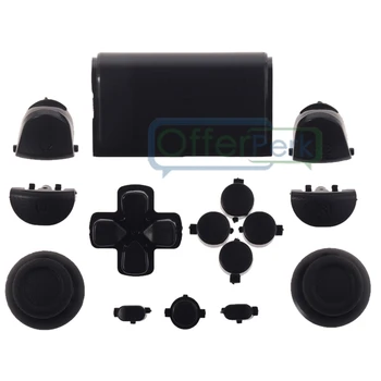 Екстремни монофонични черно пълен набор от бутони за ремонт на джойстик контролер за PS4 JDM-001/011/020
