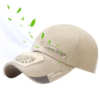Жените и Мъжете Лятна USB зареждане охлаждащ вентилатор Бейзболна шапка, Слънцезащитен крем игрища на открито, 2 скорости Регулируеми остроконечная шапка туризъм Плажна шапка от слънцето
