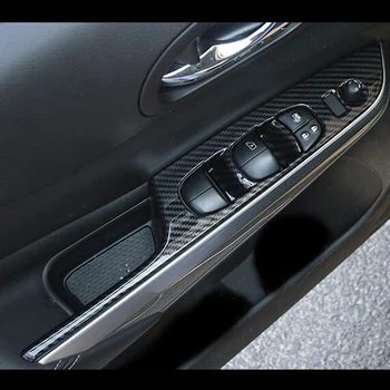 За Nissan Navara NP300 2017-2019 ABS Въглеродни Влакна LHD Автомобилна Вътрешна Врата, Прозорец, стъкло, Превключвател за Повдигане, Панел, Довършителни работи, Колата-стайлинг 4