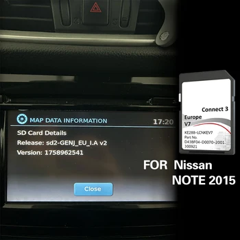 За Nissan NOTE 2015 Белгия България Унгария Навигационна карта Connect3 V7 SD карта памет 16 GB