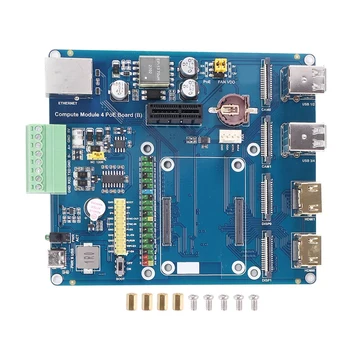 За Raspberry Pi Изчислителен Модул 4 Такса за разширяване на POE/RS485/RS232 2 Порта MIPI CSI 4 USB, RJ-45 40PIN Изчислителен модул GPIO