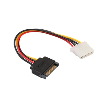 Захранващ кабел SATA-IDE 15-пинов SATA-Molex IDE 4-пинов кабел за адаптер