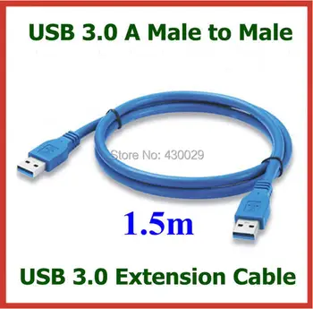 Кабел за пренос на данни USB 3.0 5 метра на 1,5 метра удължителен кабел USB 3.0 A от мъжете на мъжа диаметър 6,0 мм синьо Директен доставка