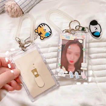 Ключодържател Sweet photo ID Protect Case Акрилен прозрачен 3-инчов Kpop фотокарточка за защита на снимки Idol Photo Sleeves Държач за карти