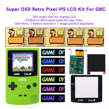 Комплекти екрани V4 Super OSD в РЕТРО стил с пиксельным IPS екран, тъчпад цвят на фоновото осветление за GameBoy Color GBC с предварително вырезанным корпус