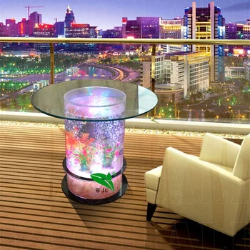 кръгла стъклена аквариумный воден мехур, светлинен аквариумный маса