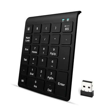 Мини цифрова клавиатура USB 2.4 G безжична 27-ключ клавиатура богат на функции за десктоп, лаптоп, таблет
