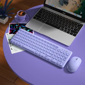 Модерен комплект от клавиатура и мишка, безжична клавиатура и мишка за PC, ультратонкая офис ергономична детска клавиатура, мишка за лаптоп