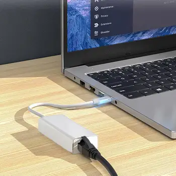 Мрежова карта USB C Отлична скорост на трансфер на данни от 1000 Mbps с Type-C за RJ-45 за вашия лаптоп, ТВ-конзола, аксесоар за вашия лаптоп, Ethernet адаптер, адаптер за преобразуване на