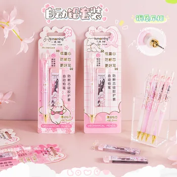 Набор от механични моливи Kawaii Sakura Rabbit 0,5 мм с грифелями, сладки моливи, ученически офис english аксесоари, подаръци и награди за студенти