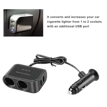 НОВ универсален USB 12V/24V 2-лентов автомобилни запалки + led ключа за лампата, сплитер контакти, зарядно устройство, адаптер за запалката на автомобил, топла