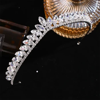 Нови сребърни кристални диадеми и корони, за жени, царски диадеми принцеса от планински кристал, сватбени аксесоари за коса