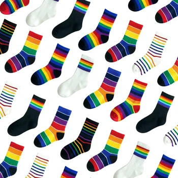 Повече от 30 цвята памучни чорапи за малки деца, с преливащи се цветове чорапи за момчета и момичета 1-9 години, меки къси чорапи за деца