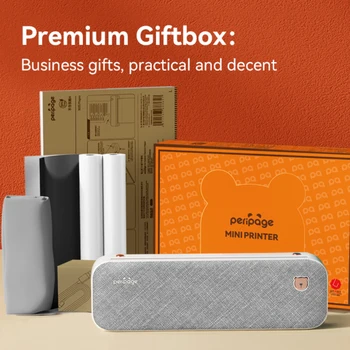 Подарък кутия Премиум-клас Peripage A40, Подходящи за бизнес Без мастило За печат Портативен Bluetooth Термопринтер формат А4