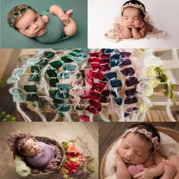 Превръзка на главата за новородени момичета, панделки, еластични цвете Bebe, аксесоари за коса за новородени, реквизит за снимки, шапки