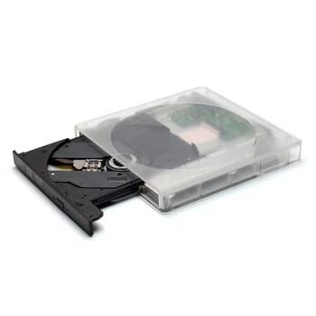 Прозрачен външен DVD USB Type C Преносим USB ROM DVD +/-RW оптично плейър за четене и запис